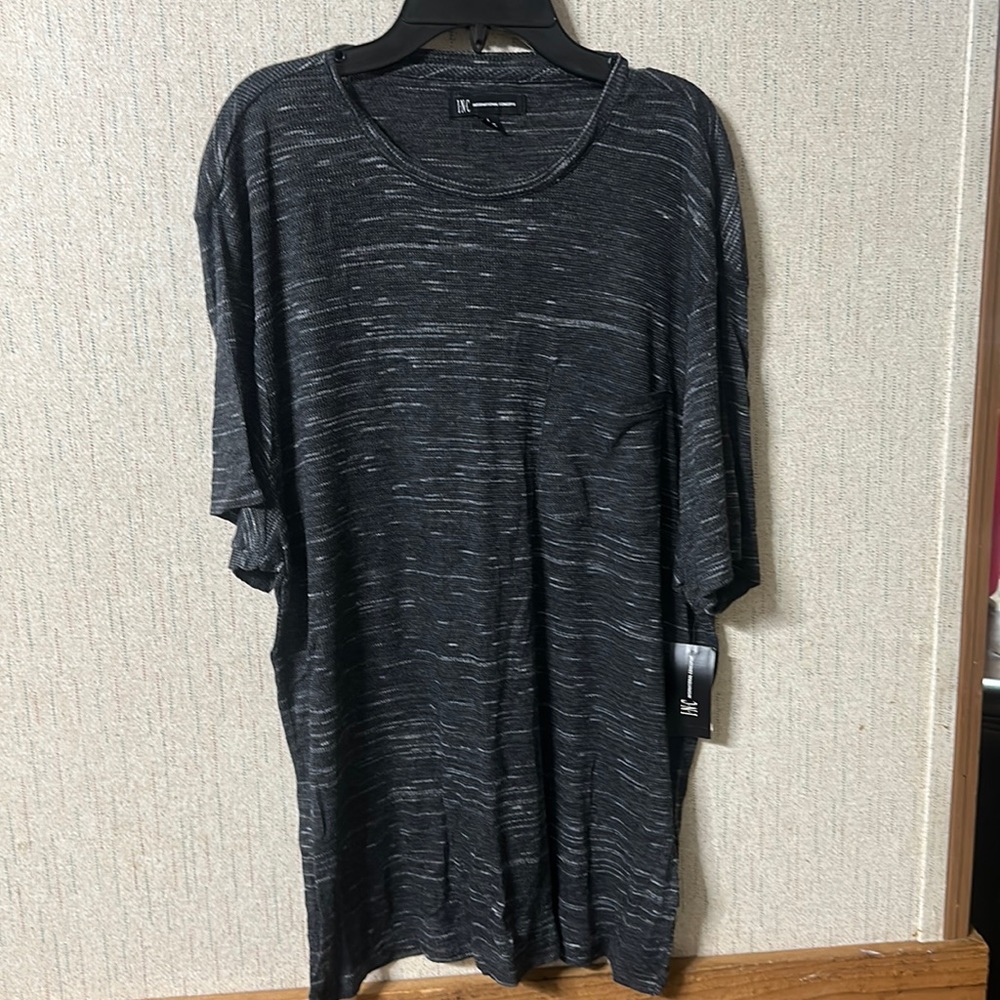 INC INTERNATIONAL CONCEPTS POCKET TEE: BLACK/GRAY: NEW WITH TAGS: SIZE L